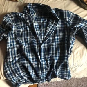 Eddie Bauer Men’s Medium blue/white flannel